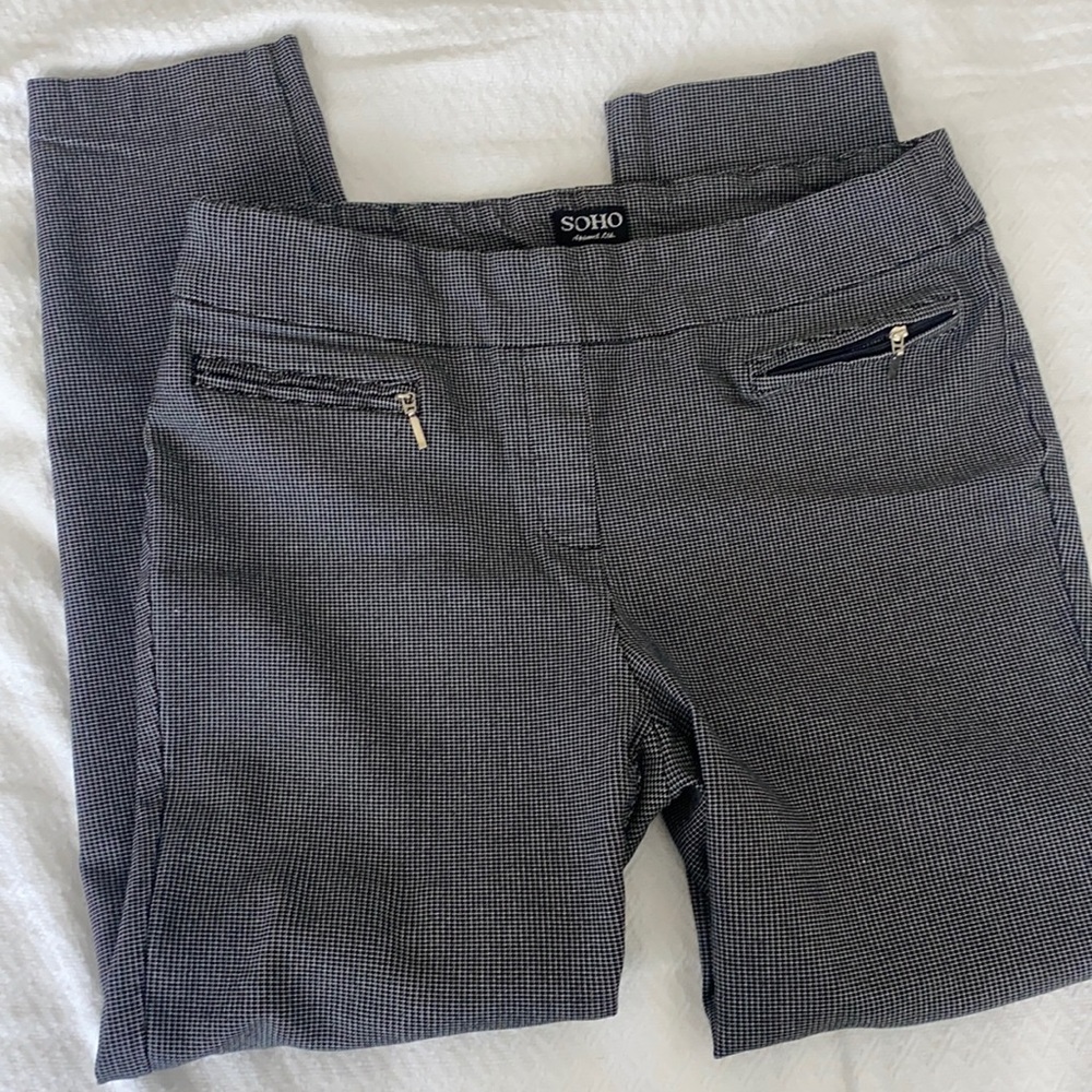 patterned stretchy ankle pants - petite large